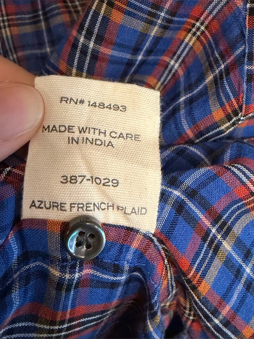 Dôen Jane Blouse in Azure French Plaid - Picture 6 of 6